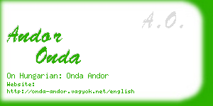 andor onda business card